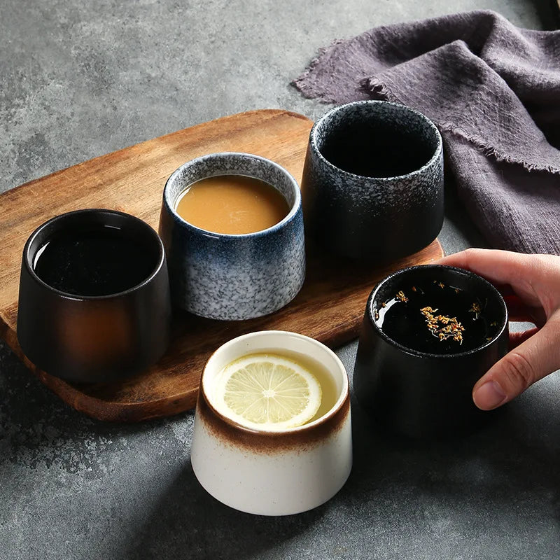 Japanese Style Ceramic Coffee Cup Drinkware Wine Mug Water Mugs Gift Wholesale 200ml Porcelain Personal Single Pottery Tea Cups
