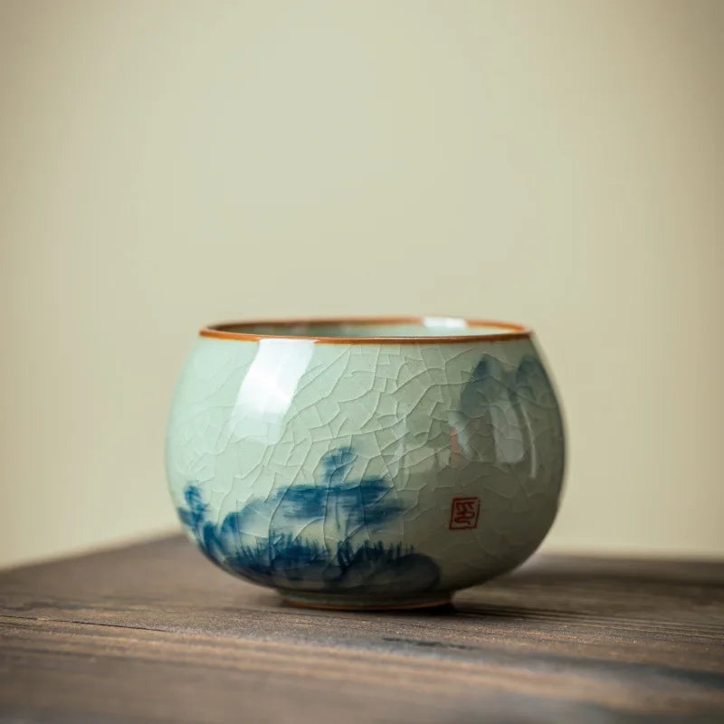 Handmade Ceramic Tea Cup, Porcelain Tea Bowl, Espresso Cups, Pottery Coffee Mug, Afternoon Teacup Mugs, Coffee Cups, 6PCs Set