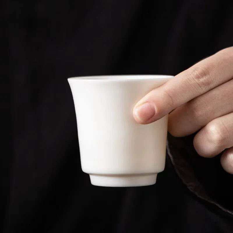 Plain Roast Mutton Fat Jade Small Teacup Dehua Kung Fu Tea Cup Teacup White Porcelain Master Cup Pure White Single Cup