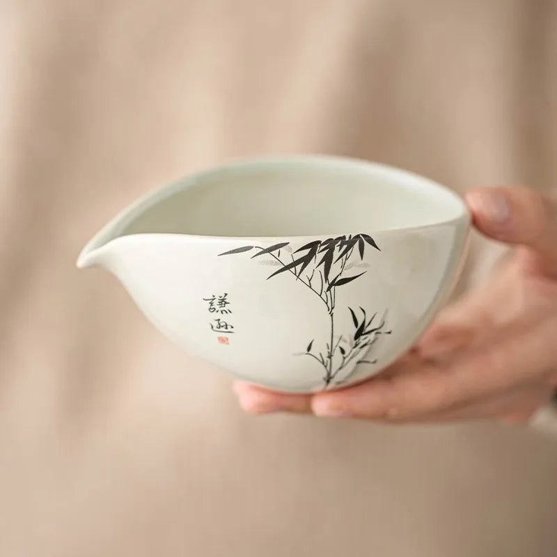 Grass and wood ash fair cup ink and wash bamboo uniform teacup ceramic tea sea tea divider tea set accessories single male cup