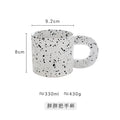 330ml Creative Ceramic Cup Home Breakfast Milk Oat Cups Splash Ink Wave Dot Mug Irregular Spotted Desig Thick Handle Coffee Mug