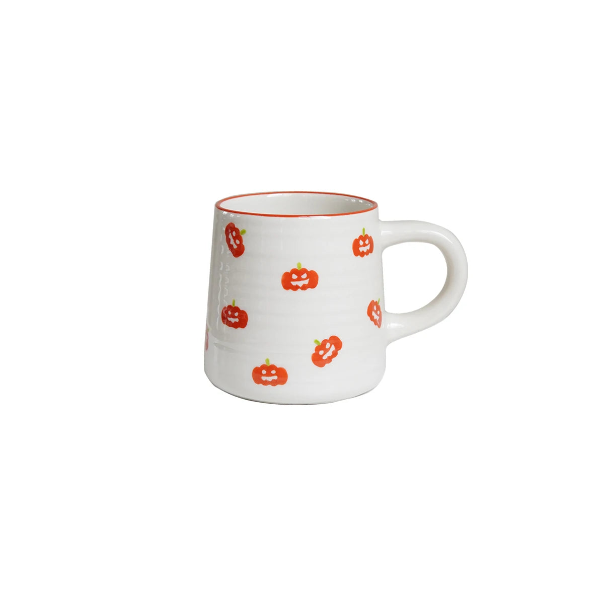 1Pc Halloween Ceramic Mug, Circle Pattern Coffee Cup, Exquisite Pumpkin, Bat Pattern Small Capacity Coffee Espresso Cup, Suitable for Home Decoration Drinkware, Halloween Party Cold Drink Cup, Breakfast Yogurt Oatmeal Cup, Afternoon Tea Tea Cup, Gift Gift