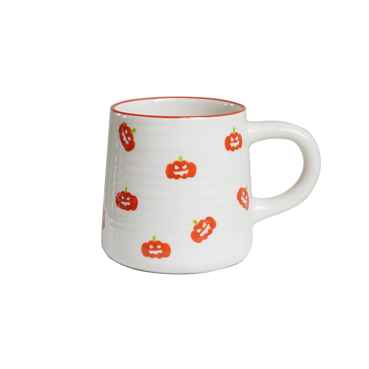 1Pc Halloween Ceramic Mug, Circle Pattern Coffee Cup, Exquisite Pumpkin, Bat Pattern Small Capacity Coffee Espresso Cup, Suitable for Home Decoration Drinkware, Halloween Party Cold Drink Cup, Breakfast Yogurt Oatmeal Cup, Afternoon Tea Tea Cup, Gift Gift