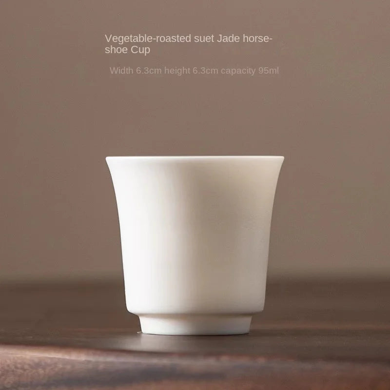 Plain Roast Mutton Fat Jade Small Teacup Dehua Kung Fu Tea Cup Teacup White Porcelain Master Cup Pure White Single Cup