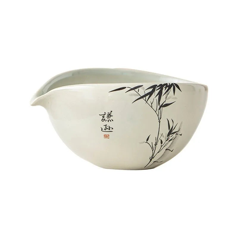 Grass and wood ash fair cup ink and wash bamboo uniform teacup ceramic tea sea tea divider tea set accessories single male cup